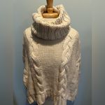 Love Stitch chunky Cable Knit Wool Blend Cowl Neck Cropped oversized sweater M Size M Photo 7
