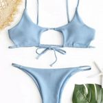 Zaful Ribbed Braided Cut Out Bikini Set Photo 0