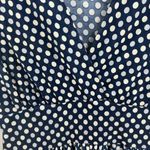 Happie blue and white polka vneck dress size large Photo 3