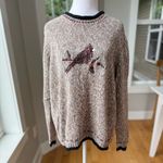 Vintage C.J. Banks Heather Brown Black Red Hand Embroidered Cardinal Sweater X Size XL Photo 1