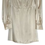 Reformation Champagne Silk Novelia Long Sleeve Mini Dress Womens 6 Photo 3