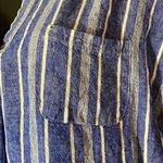 Coastal Comfort Striped Denim Blue and White Blouse Size XXL Photo 4