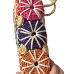 Straw colorful artisan circle pattern purse Photo 5