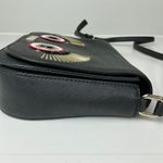 Kate Spade  Textured Leather Purse Black Monster Face Crossbody Handbag Carsen Photo 5