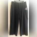 Ava & Viv  Womens Dress Pants Size 16 Black Wide Leg Side Pockets Zip Front New Photo 1