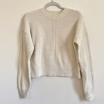 Lululemon NEW  New Heights Sweater Size 6 Cotton Antique White Cable Knit Crop Photo 3