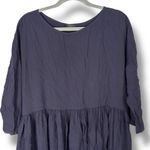 COS  Gathered Wool Blend Midi‎ Dress Navy Photo 3