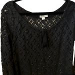 Garnet Hill  Black Sheer Tie Neck Size 6 Swim Coverup. Photo 1