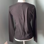 Madewell  Ruffle Hem Black Long Sleeve Shirt Photo 1