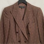 Rare Vintage ESCADA Wool Blend Double Breasted Square Print Brown Blazer Size 34 Photo 9