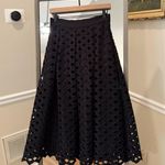 White House | Black Market  Black Lattice Pattern Lace Skirt women’s size 4 Photo 6