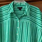 Investments  green striped blouse Photo 1