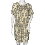 Lucky Brand Dress Womens XS Cream Multicolored Geometric Boho Bohemian Peasant Photo 0