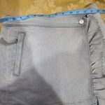 Cache Vintage Caché Gray Denim Ruffle Wrap Mini Skirt Sz 0 Photo 4