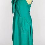 A New Day Women's Tie-Front Emerald Green Sleeveless retro Dress, sz Medium Photo 2