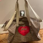 Juicy Couture  Tan and Red Heart Tote Duffel Bag Photo 2