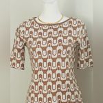 Nicole Miller Tan and Cream Knit sweater dress mid century vibes New women XS Photo 1