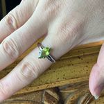 Natural Peridot Sterling Silver Marquise Ring Size 9 Photo 3