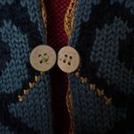 Carole Little Knitwear Double Button Wool Mix Cardigan Size Medium Red Photo 5