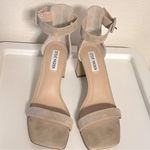 Steve Madden  Reverie suede Sandals, chunky heel, nude, size 9.5, like new! Photo 1