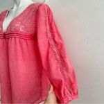 Anthropologie Women's boho babydoll lace blouse top Pink SMALL NWOT Photo 2