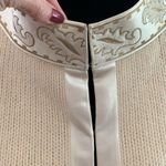 Vintage 50s/60s Robinson’s British Colony Cream Knit Cropped Hostess Sweater Size M Photo 3