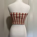 Moon River  Stripe Bow Wrap Ruched Crop Tube Top Women’s Sz S NWT Photo 1