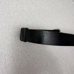 Chicos Leather Waist Belt S Womens Black Silver Buckle Toggle Adjustable 1" USA Photo 3
