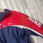 Nike Vintage Y2K  Blue Red Reversible Fleece Zip Bomber Jacket Womens Size Large Photo 2