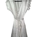 Oscar de la Renta  White‎ Charmeuse Robe Size Medium Pink Label Photo 0