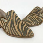 Lucky Brand Zebra Print Garny Loafers Block Heel Leather Slip On Shoes Size 8M Photo 0