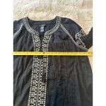 Paparazzi "Ali Miles black embroidered boho tunic top with white contrast , Size XL Black Photo 5