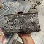 Adrienne Vittadini Beautiful vintage 90’s-Y2K  silver leather lace clutch boho Photo 13