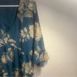 a.n.a  dress size M blue floral empire waist ruffled sleeve v neck‎ lin Photo 3