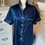 Navy Blue Satiny Button Photo 3