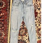 AGOLDE Womens  Riley High-Rise Straight-Leg Organic Jeans in Light Shatter Blue Photo 0