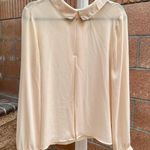Ivory Cream Long Sleeved Semisheer Blouse Size M Photo 0