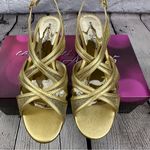 Easy Street  Alive @ 5 Tristen Sandals Dance Flex Outsole Gold Satin/Glitter 8.5M Photo 1