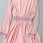XTaren Pastel Pink Geometric Print Banded Long Sleeve Mini Dress Size M 🌷 Photo 1