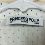 Princess Polly  Lyzbeth Ruched Button Up Top White Polka Dot Top size 4 Photo 9
