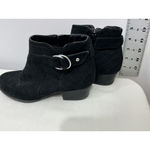 Unisa Womans Unpiera Black Faux Suede Ankle Boot Buckle Size 6.5 M Photo 3