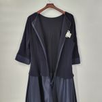 Tadashi Shoji Vintage Tadashi Womens Evening Gown 18 Blue Satin Skirt Formal Maxi 3/4 Sleeve Photo 11