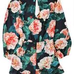 Show Me Your Mumu Romper Rocky Long Sleeve Floral Rose Black Pink Size Small Photo 0
