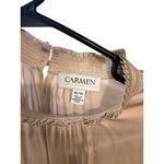 Carmen Marc Valvo Carmen by Bubble Sleeve Satin Blouse Champagne Size XL Holiday Photo 2