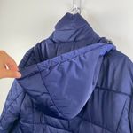 Preta LoBue Blue Hooded Puffer Coat Nylon Cold Winter Size L Photo 9