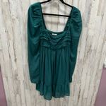 Abercrombie & Fitch Abercrombie Emerson Emerald Green Mini Dress Romantic Puff Sleeve XS Tall Photo 1