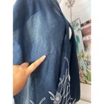 Lava Accessories Navy Floral Embroidered Lightweight Open Kimono One Size Blue Size undefined Photo 10