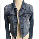 J.Crew Indigo Blue Denim Cropped Jacket Buttons Acid Wash x-small Photo 0