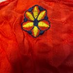 Umgee Coral Tunic / Dress (mini) with Blue and Yellow Embroidery Photo 10