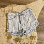 H&M Cutoff Raw Hem Light Wash High Rise Button Fly Jean Shorts Photo 0